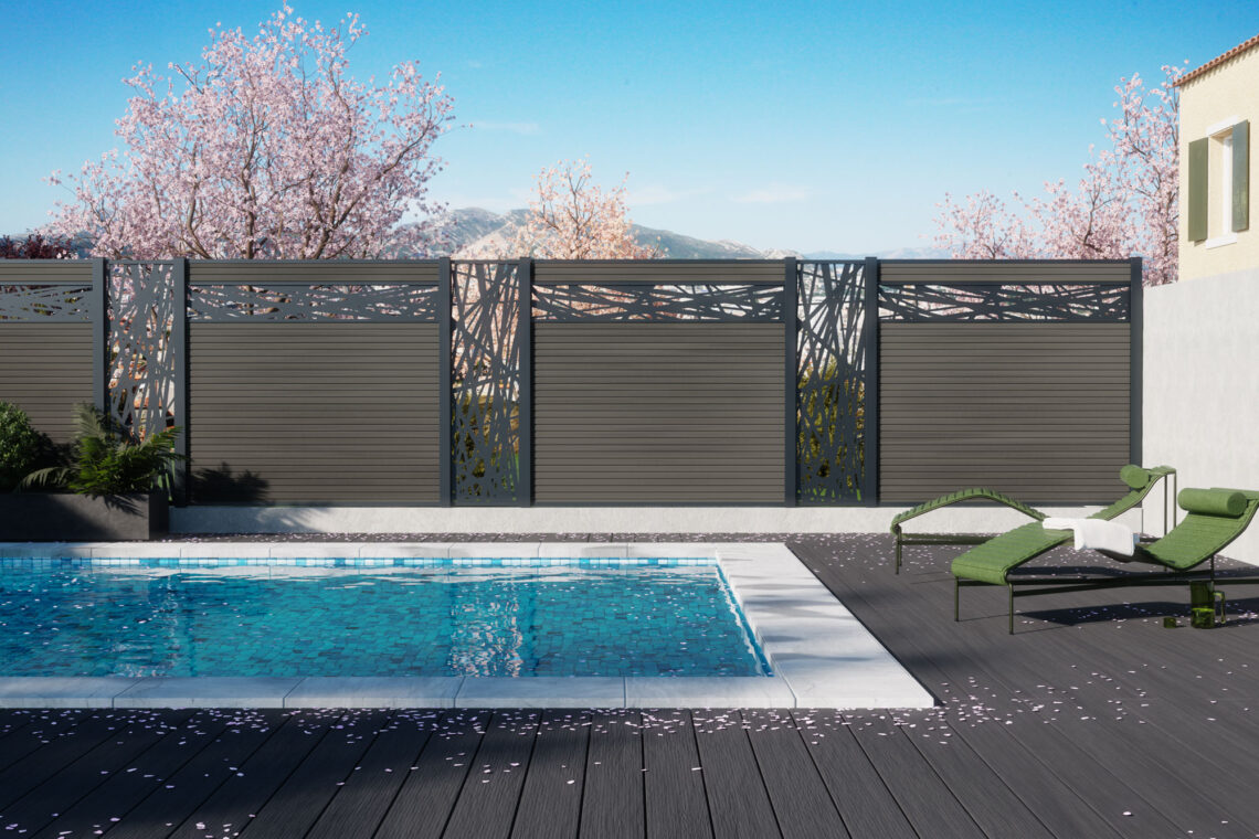 clôture composite MODERN dark grey