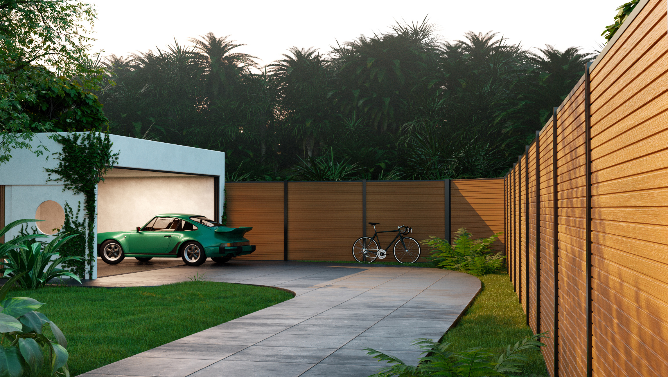 palissade moderne bois composite