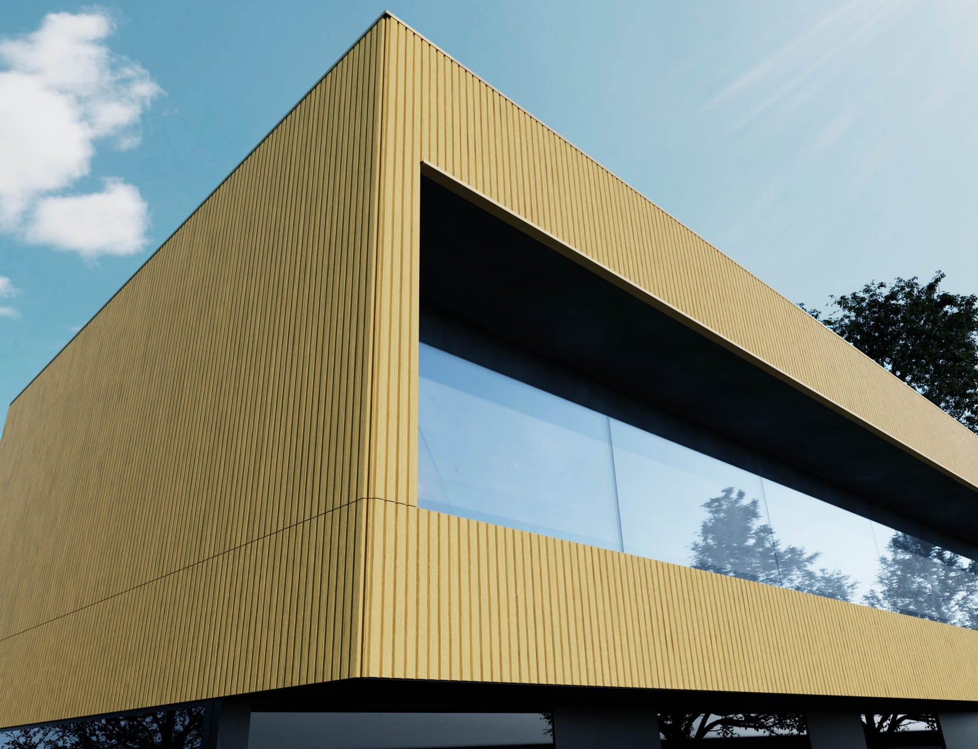 façade bois composite moderne