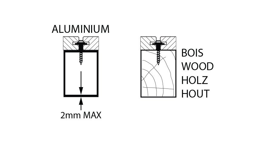 fixation sur lambourde aluminium et bois